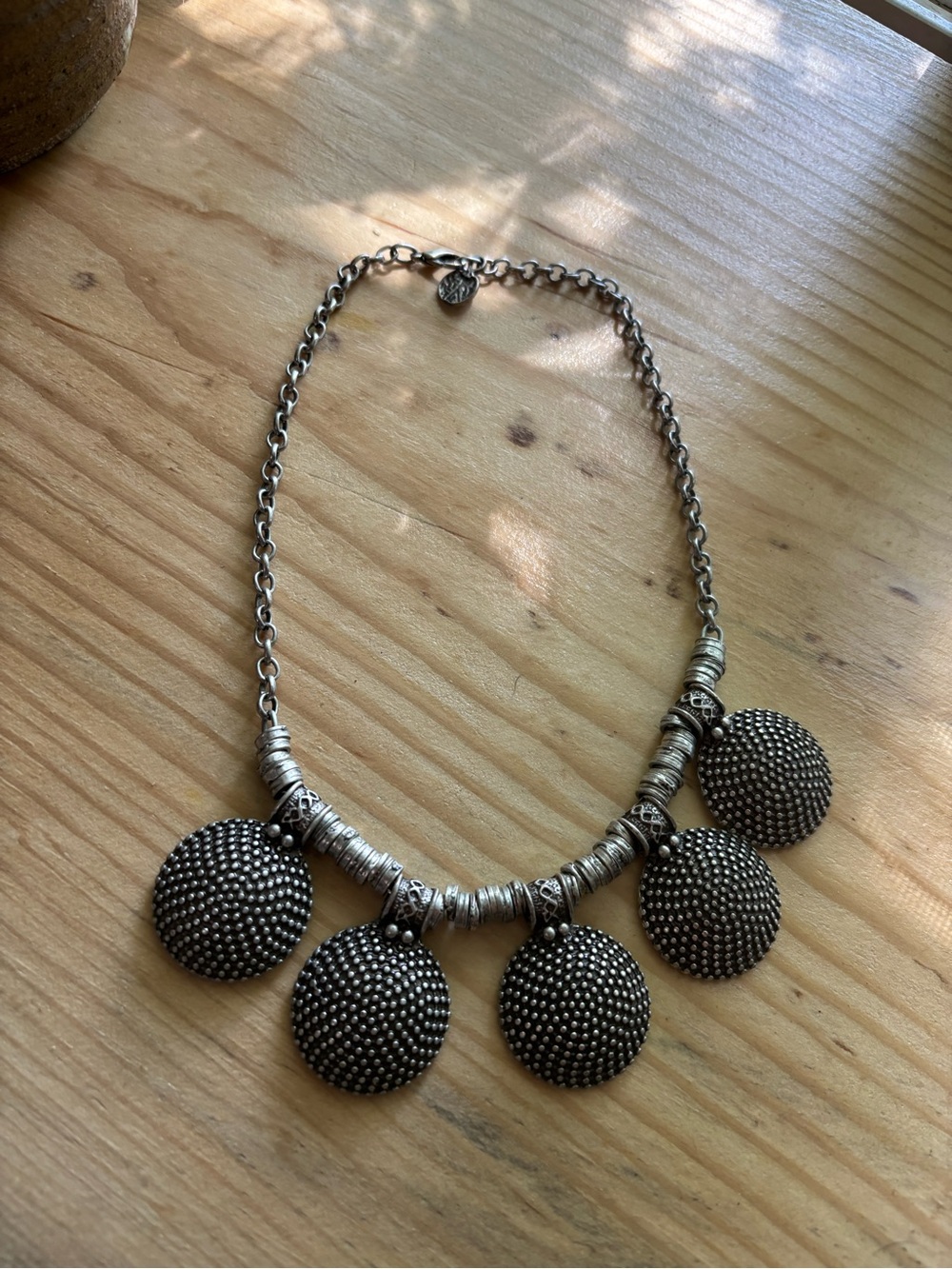 American Vintage Silver-Tone Five Disc Necklace